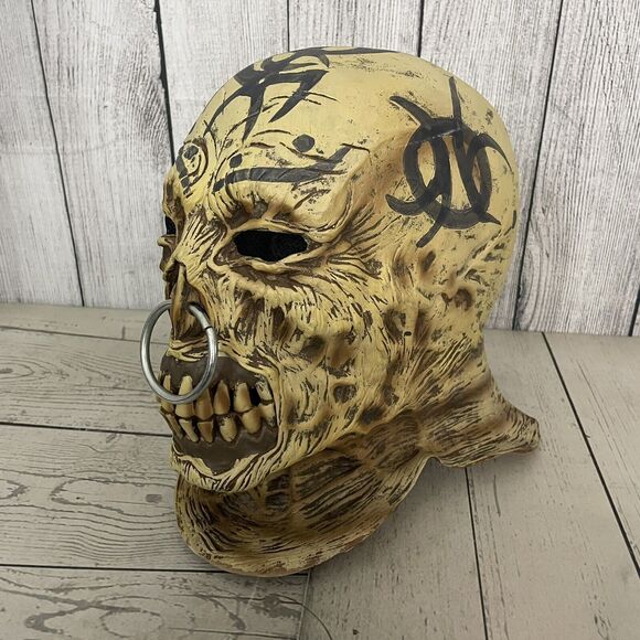 Don Post Studios Tattooed Terror Rotted Skull Demon 6773970 Latex Halloween Mask - Picture 6 of 11